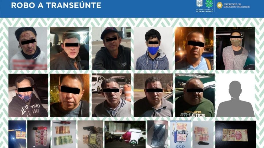 Capturan a 12 en distintos robos en vía pública en la CDMX